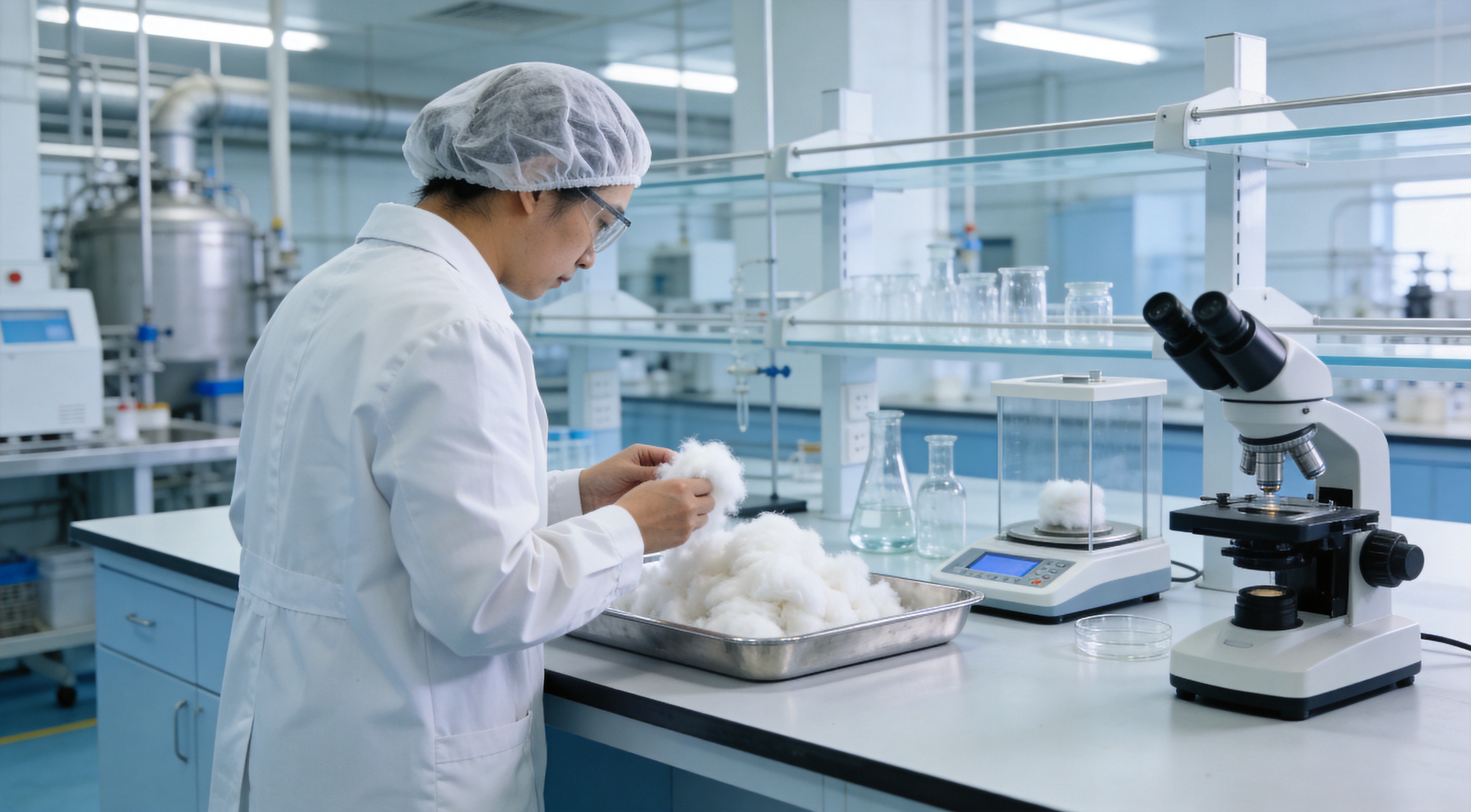 Quality control laboratory with testing instruments